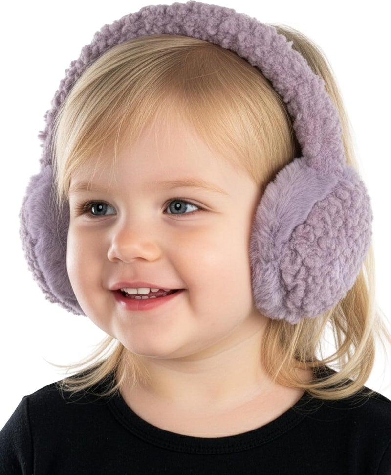 Funky Junque Winter Ear Muffs for Kids Girl Boy Fuzzy Cozy Warm Earmuffs Adjustable Cold Weather Ear Warmer Ages 4-12 - Image 1